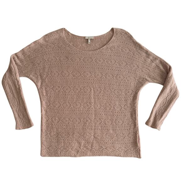 Joie Blush Beige Wool Cashmere Pointelle Knit Sweater Quiet Luxury Soft Girl S - Picture 1 of 6